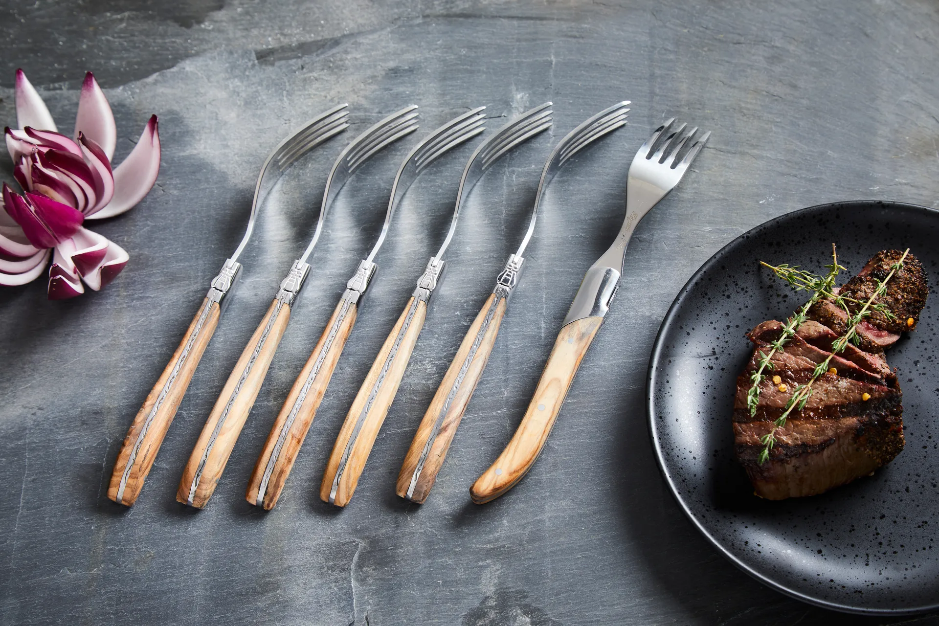 Nóż do steków Laguiole By Hâws, 6-pak, Oliwkowy Hâws