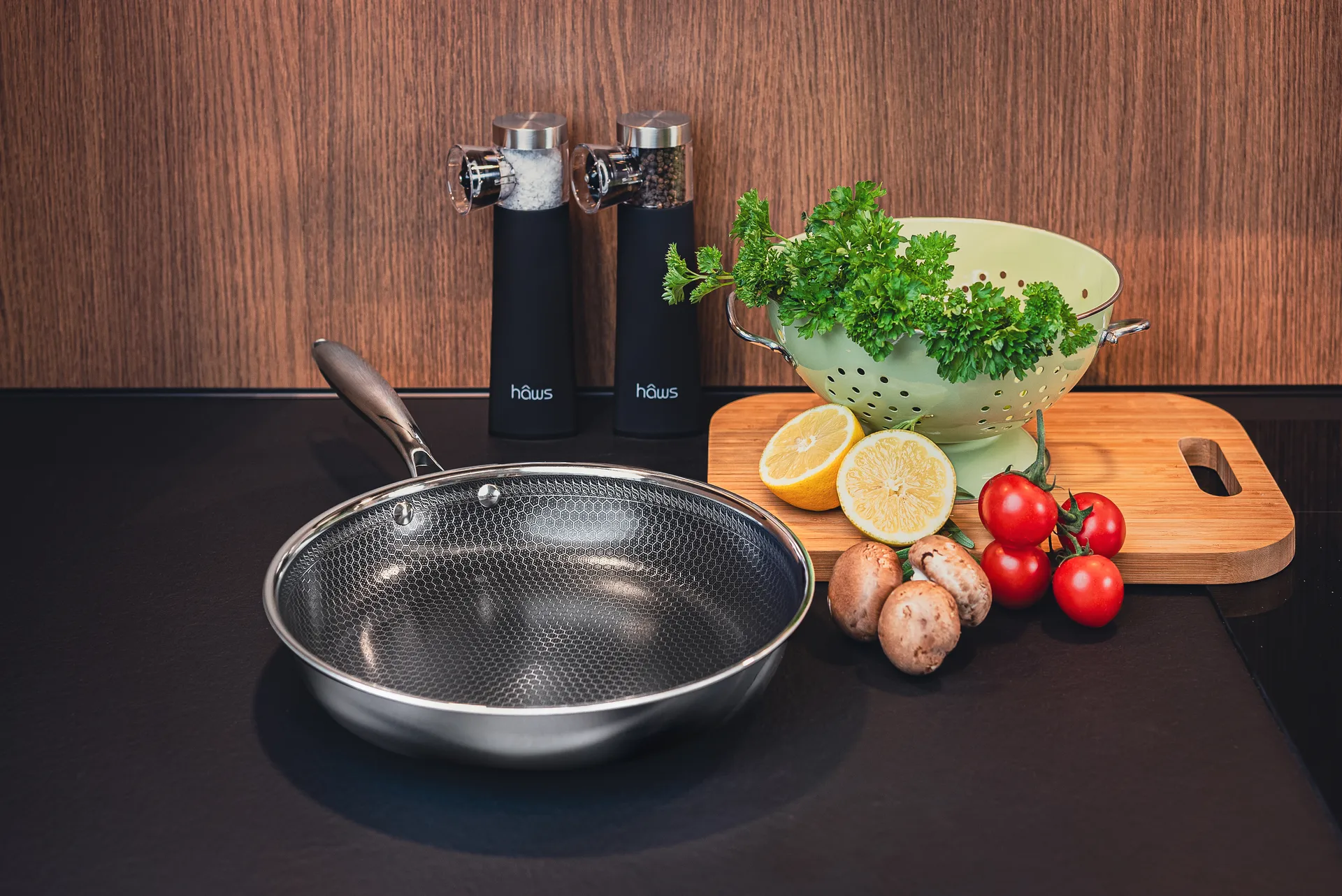 Patelnia Hâws Santo Hybrid Coating 28 cm, Stal nierdzewna Hâws
