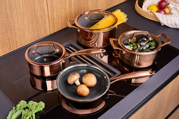 Rondel z pokrywką z powłoką hybrydową Hâws Santo 1,5 L - Różowe złoto - Hâws