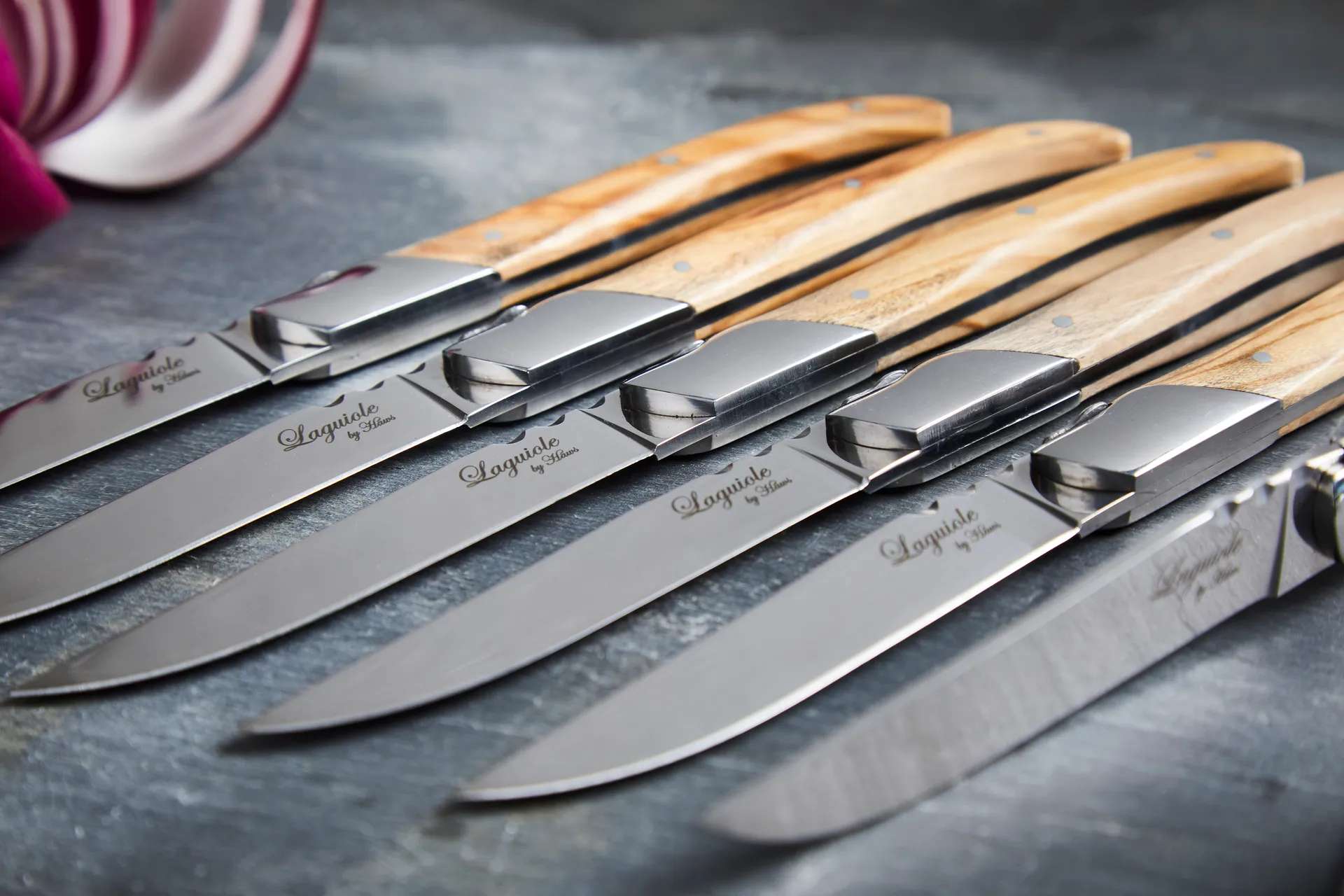 Widelec do grilla Laguiole By Hâws, 6-pak, Oliwkowy Hâws