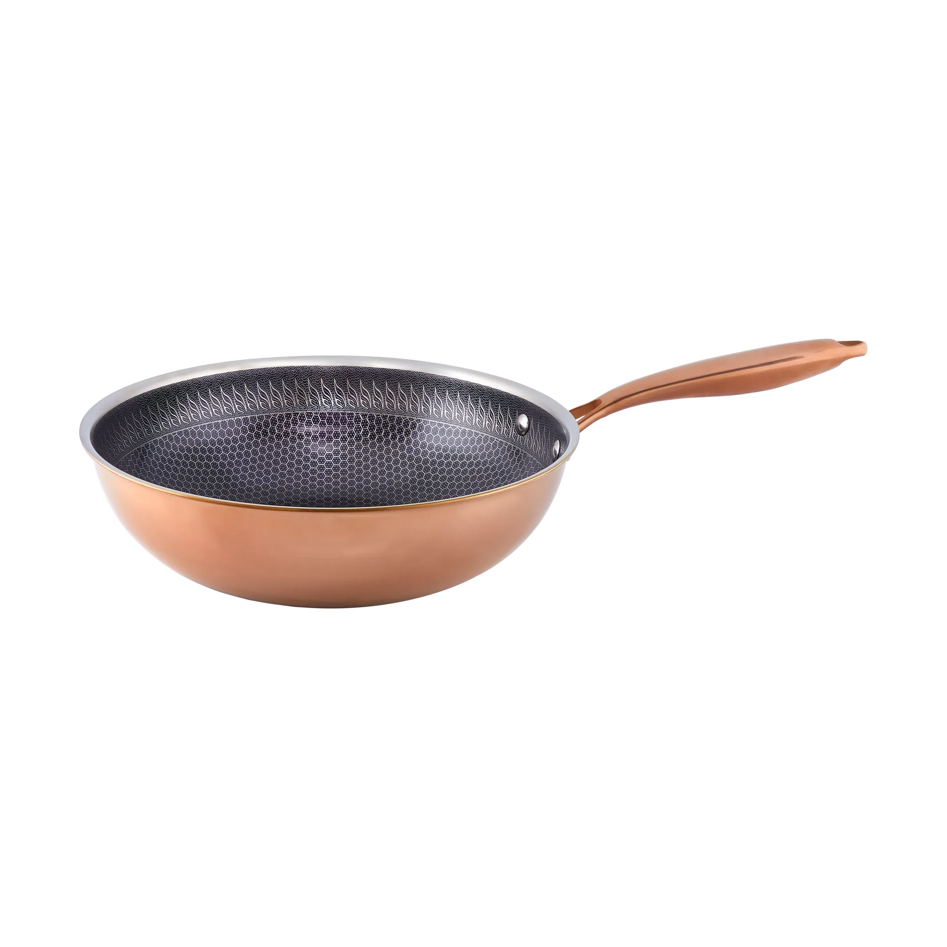 Wok z powłoką hybrydową Hâws Santo Ø28 cm, Różowe złoto Hâws