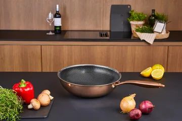 Wok z powłoką hybrydową Hâws Santo Ø28 cm - Różowe złoto - Hâws