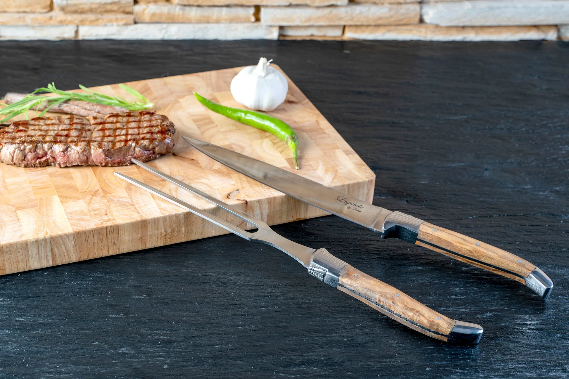 Zestaw do trybowania Laguiole By Hâws, 2-częściowy, Oliwkowy Hâws