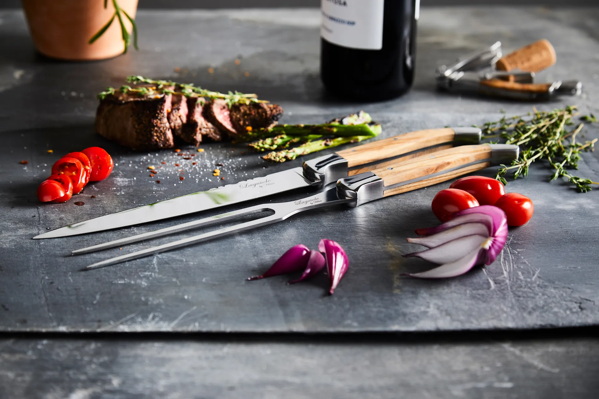 Zestaw do trybowania Laguiole By Hâws, 2-częściowy, Oliwkowy Hâws