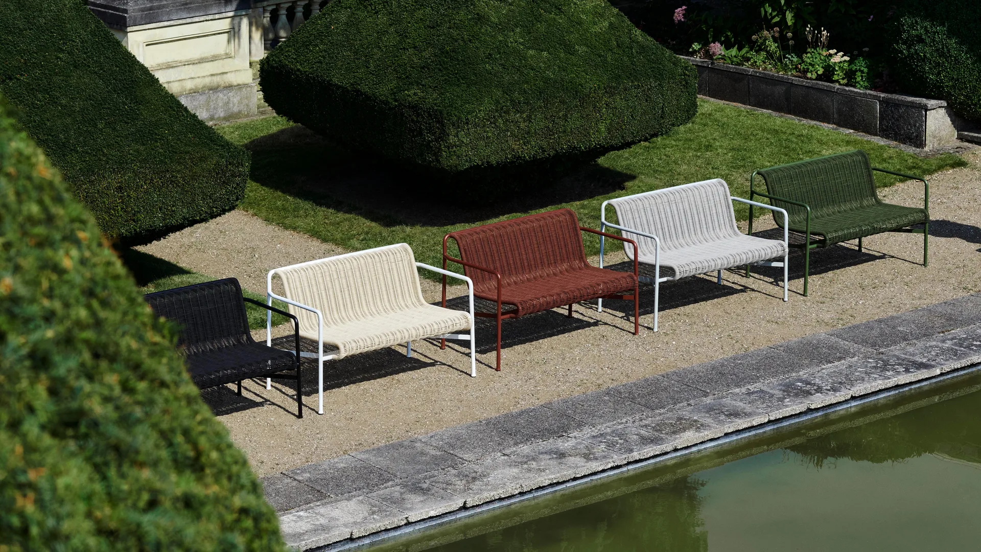 Ławka z podłokietnikami Palissade Cord Dining, Anthracite HAY