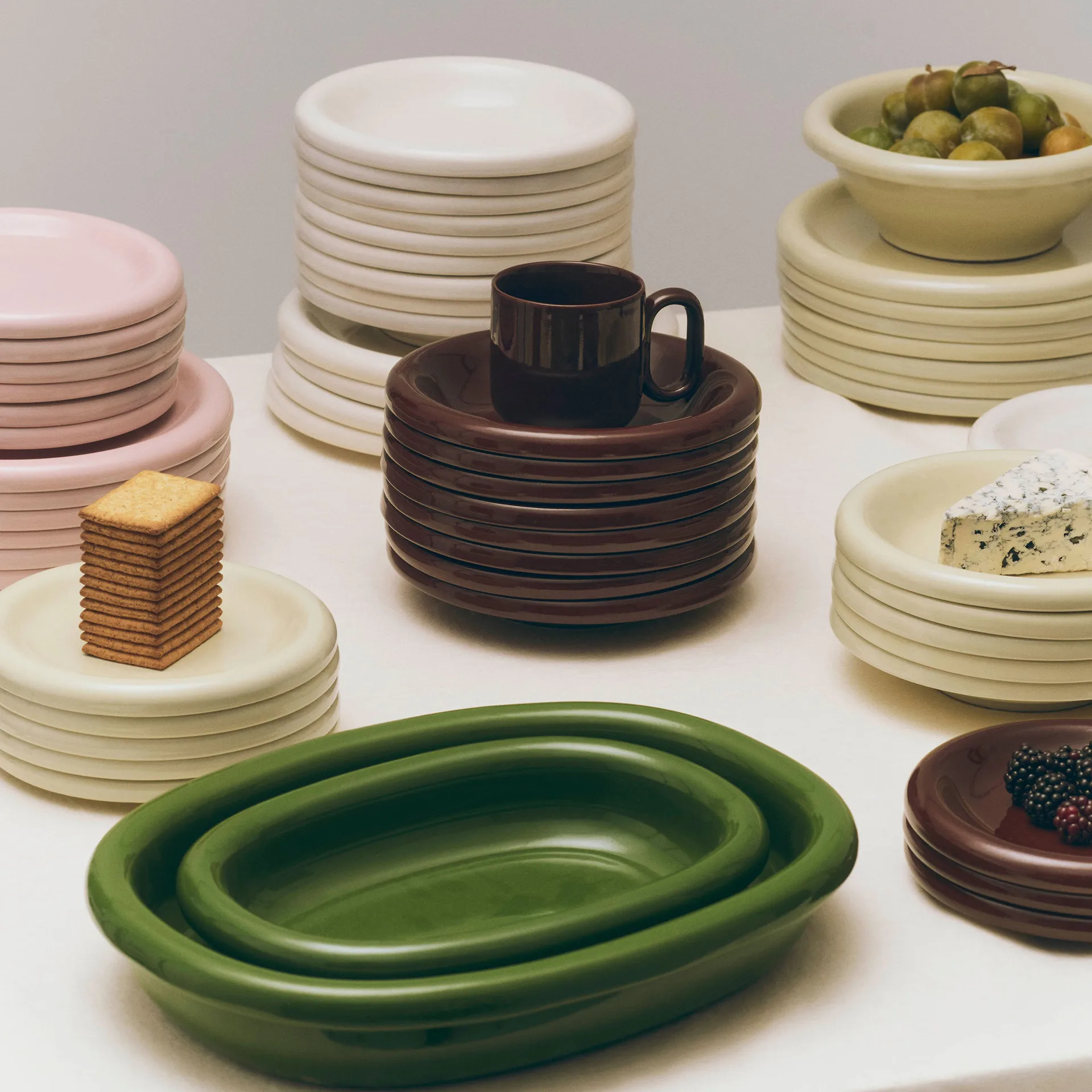 Barro owalny półmisek, Green, small 20x27,5 cm HAY