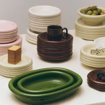 Barro owalny półmisek - Green, small 20x27,5 cm - HAY