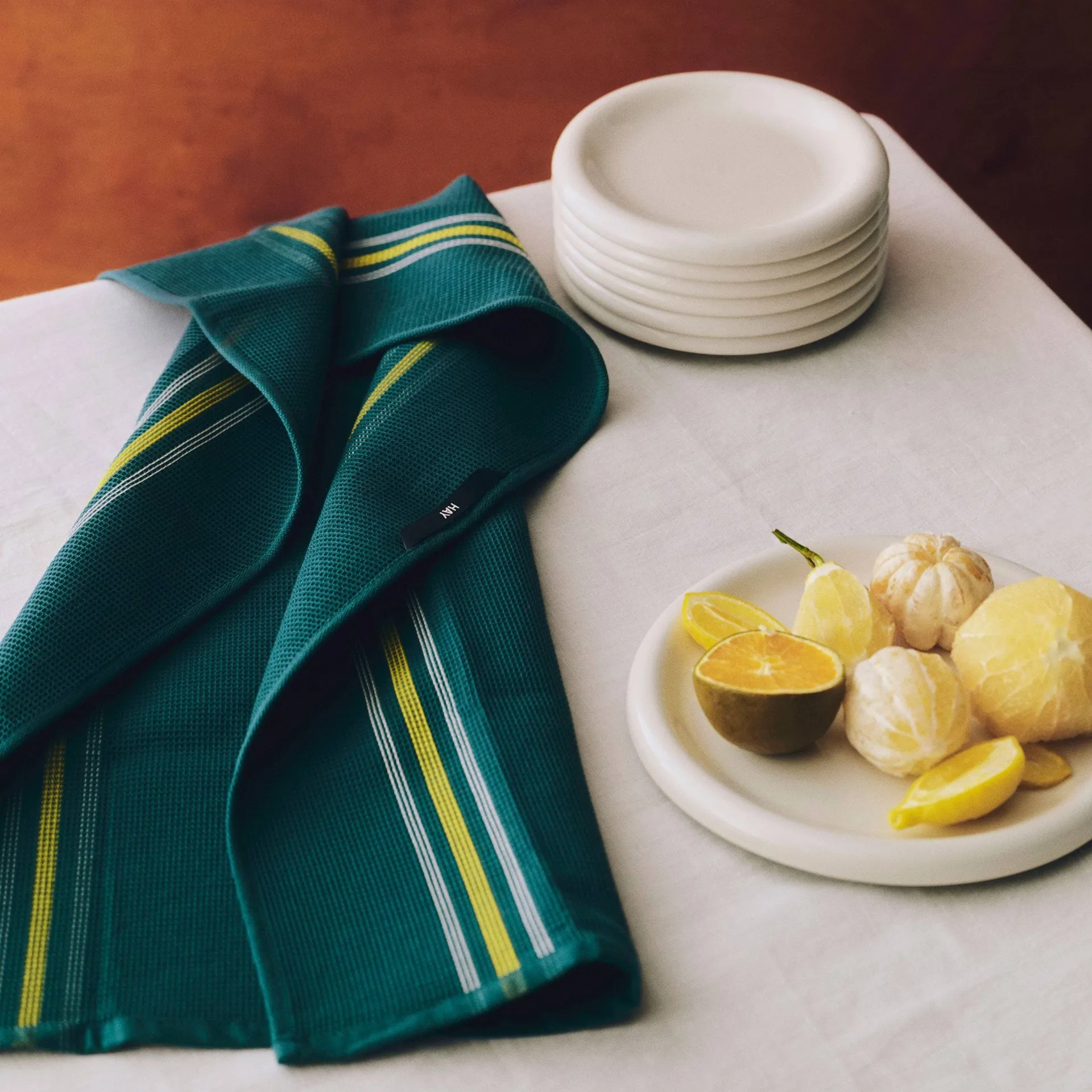 Canteen ręcznik kuchenny 52x80 cm, Green-yellow block stripe HAY