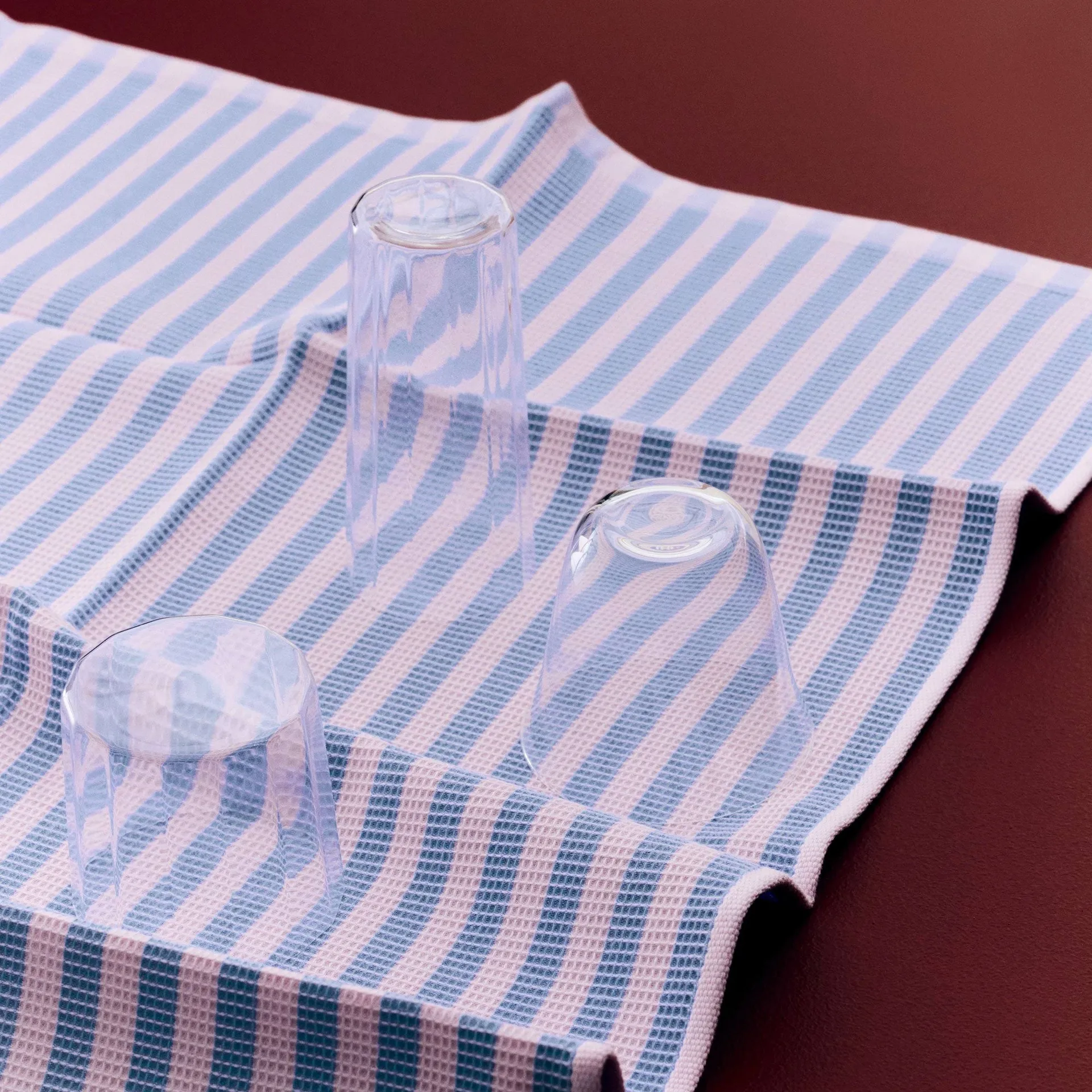 Canteen ręcznik kuchenny 52x80 cm, Sky blue-light pink block stripe HAY