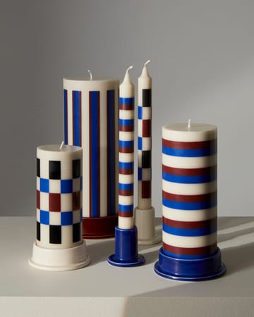 Column Candle świeca blokowa 15 cm - Off white-brown-black-blue - HAY