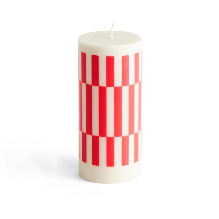 Column Candle świeca blokowa 15 cm - Off white-red - HAY