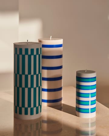 Column Candle świeca blokowa 25 cm - Off white-blue - HAY