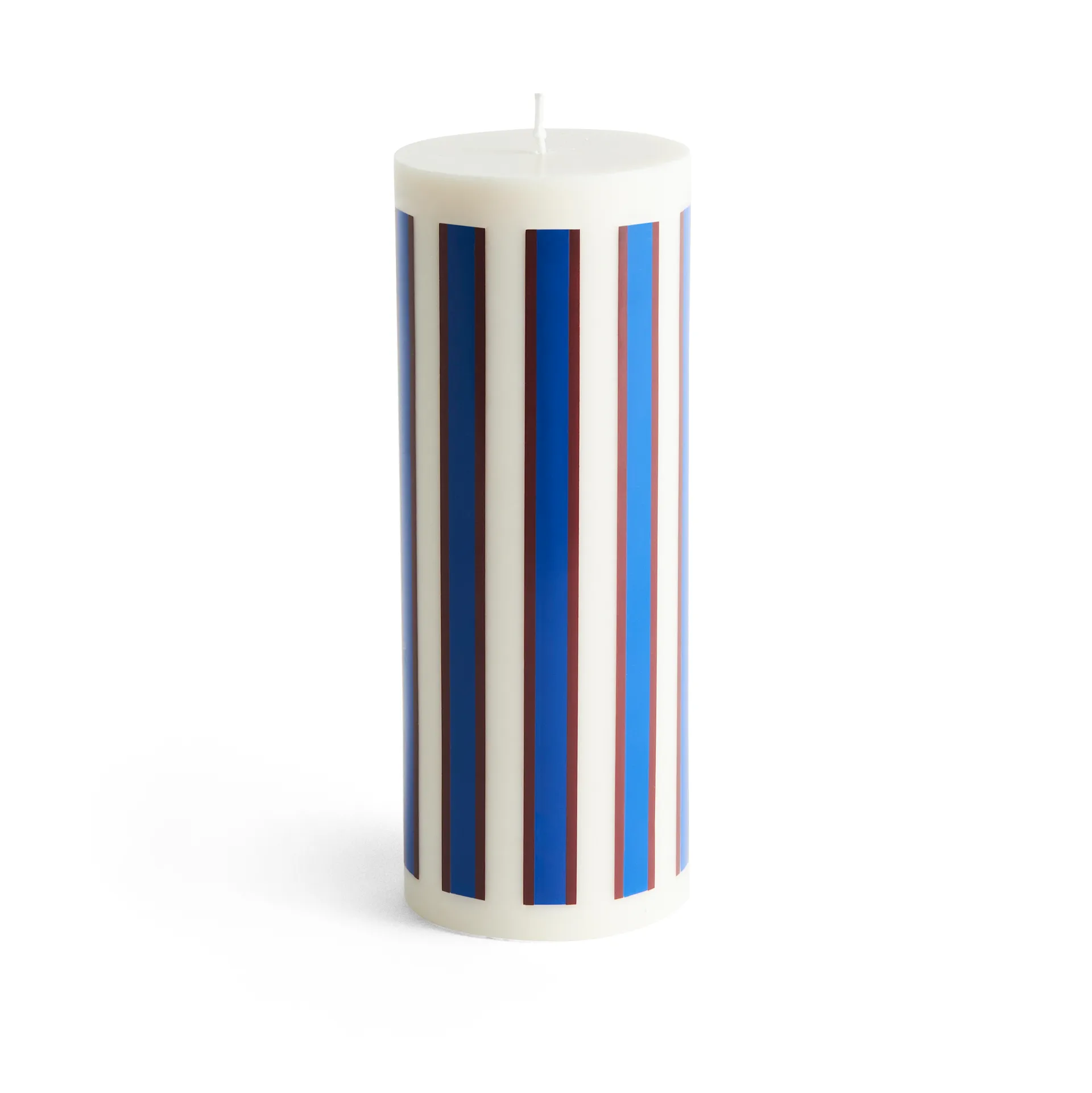 Column Candle świeca blokowa large 25 cm, Off white-brown-blue HAY