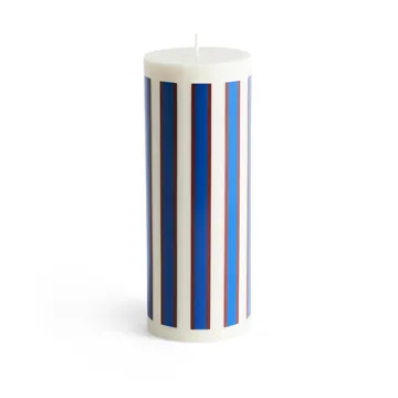 Column Candle świeca blokowa large 25 cm - Off white-brown-blue - HAY