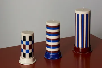 Column Candle świeca blokowa large 25 cm - Off white-brown-blue - HAY