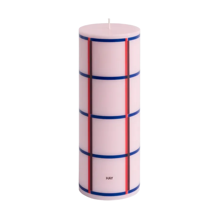 Column Candle świeca blokowa medium 20 cm - Light pink-red-bordeaux-dark blue - HAY
