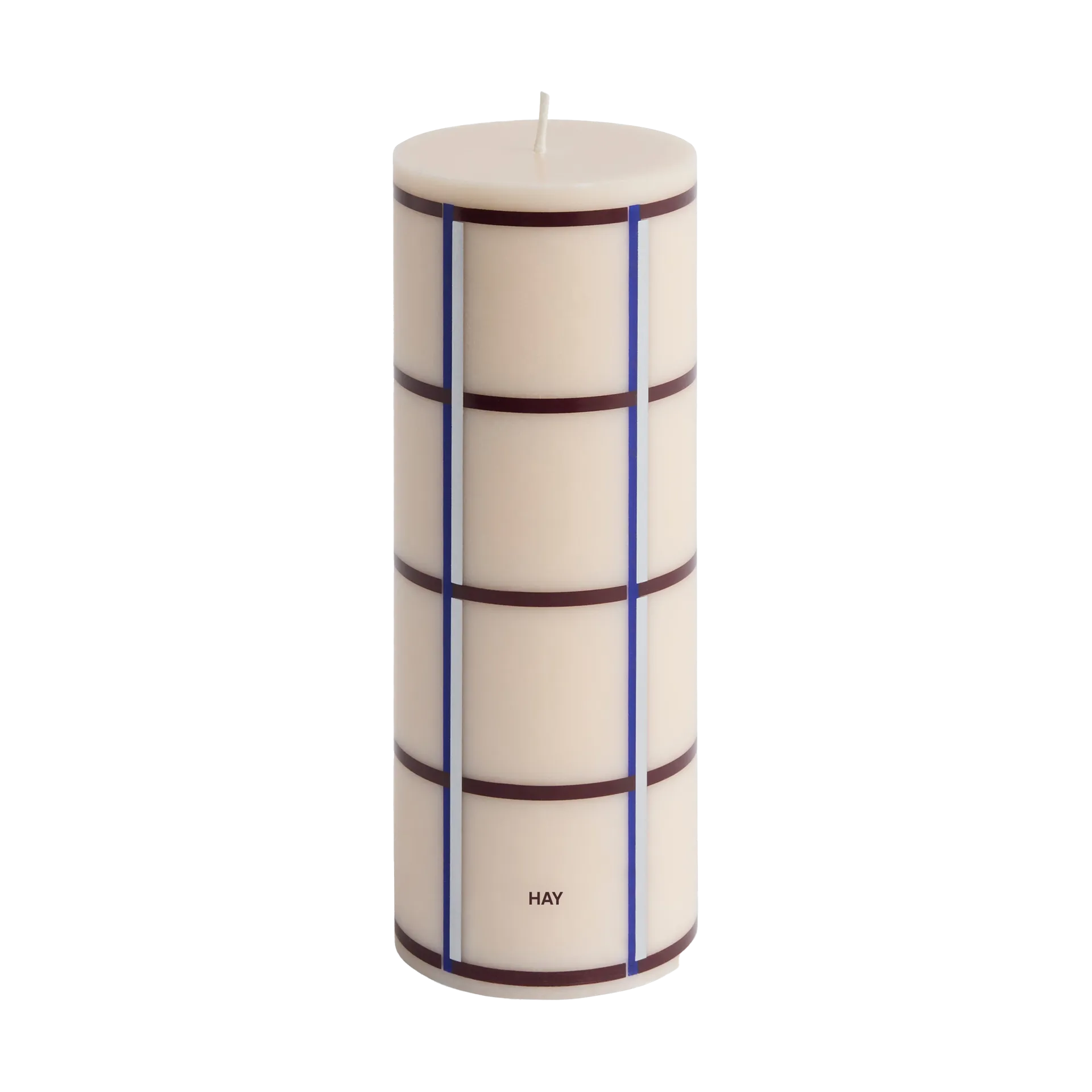 Column Candle świeca blokowa medium 20 cm, Off white-bordeaux-blue-silver HAY