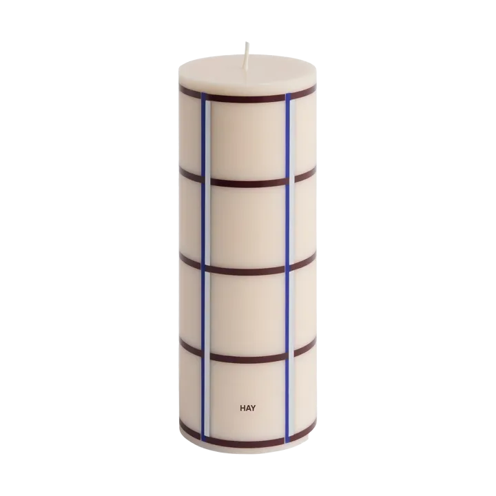 Column Candle świeca blokowa medium 20 cm - Off white-bordeaux-blue-silver - HAY