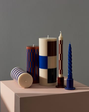 Column Candle świeczka blokowa 20 cm - Brown-blue - HAY