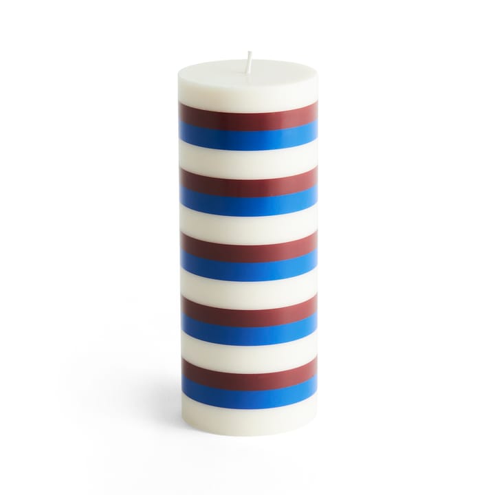 Column Candle świeczka blokowa 20 cm - Off white-brown-blue - HAY