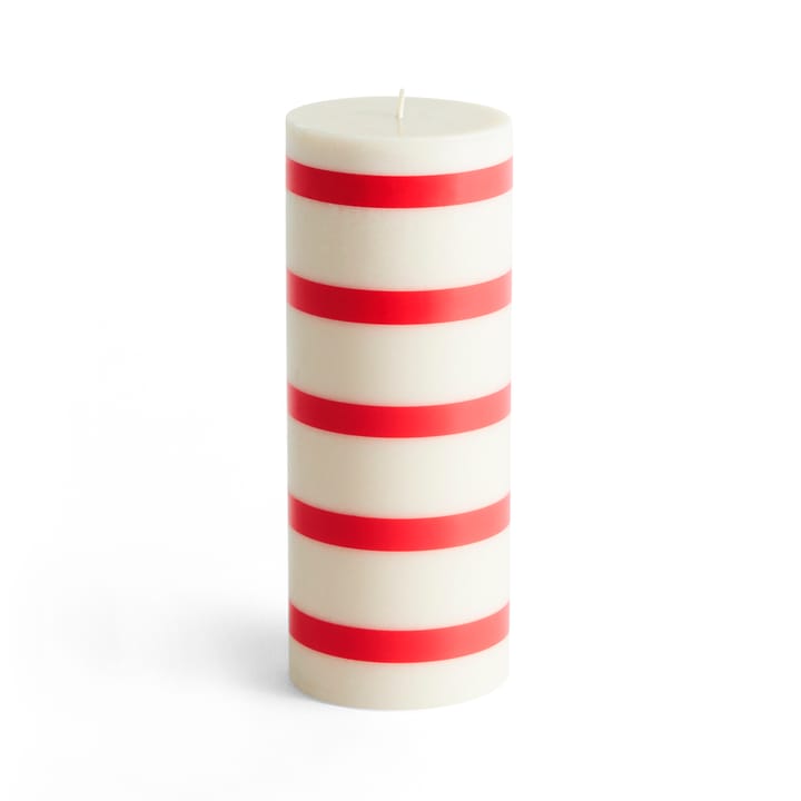 Column Candle świeczka blokowa 20 cm - Off white-red - HAY