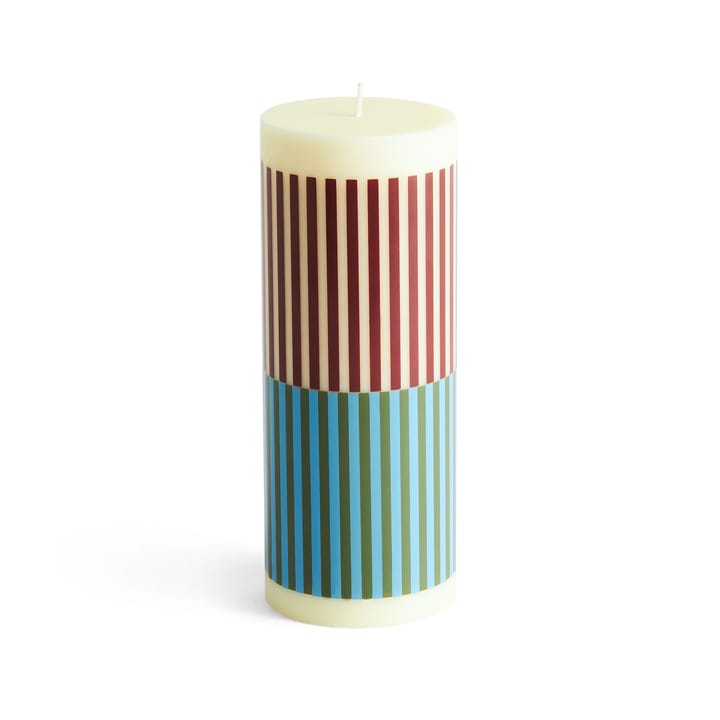 Column Candle świeczka blokowa 20 cm - Yellow-brown-light blue-army - HAY