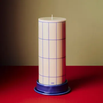 Column świecznik na świece blokowe medium Ø11 cm - Royal blue - HAY