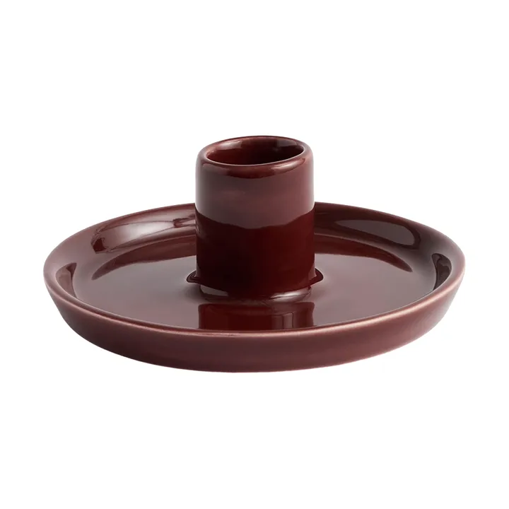 Disc świecznik - Chestnut brown, small, Ø10x4,8 cm - HAY