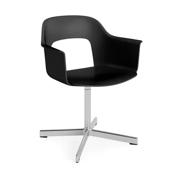 Fotel biurowy Layout Armchair 231 - Black-polerowany aluminium 4 star swivel base - HAY