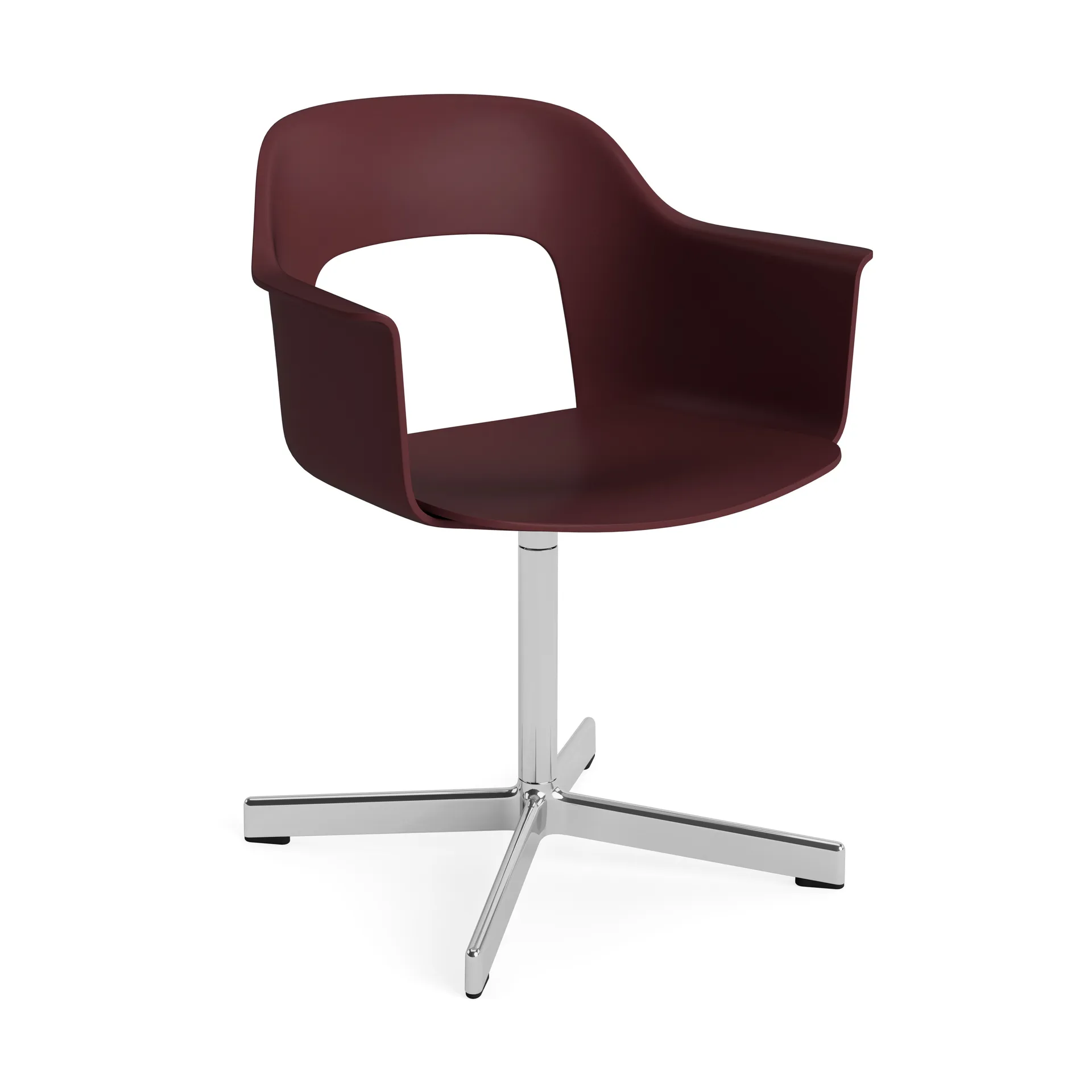 Fotel biurowy Layout Armchair 231, Bordeaux-polerowany aluminium 4 star swivel base HAY