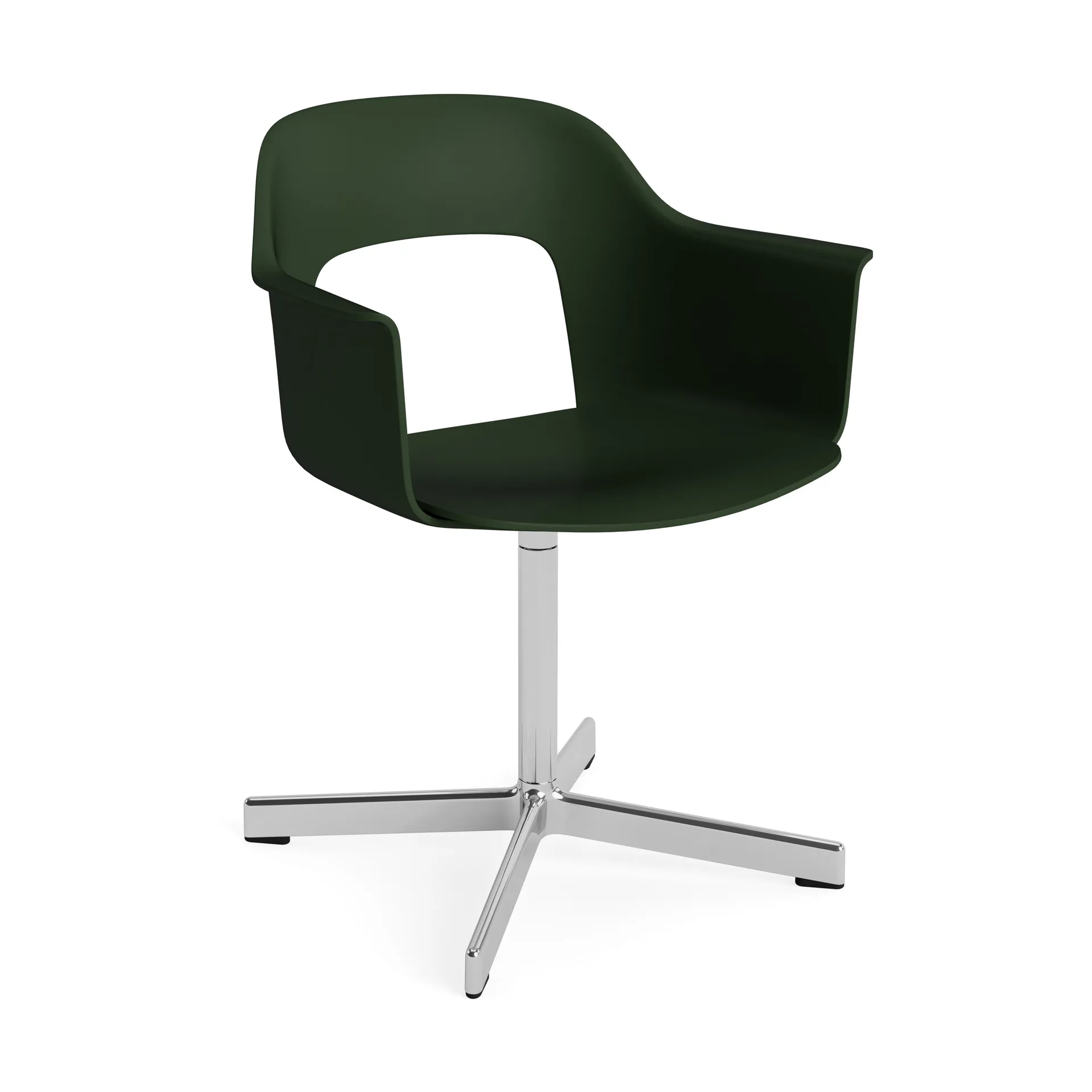 Fotel biurowy Layout Armchair 231, Bottle green-polerowany aluminium 4 star swivel base HAY