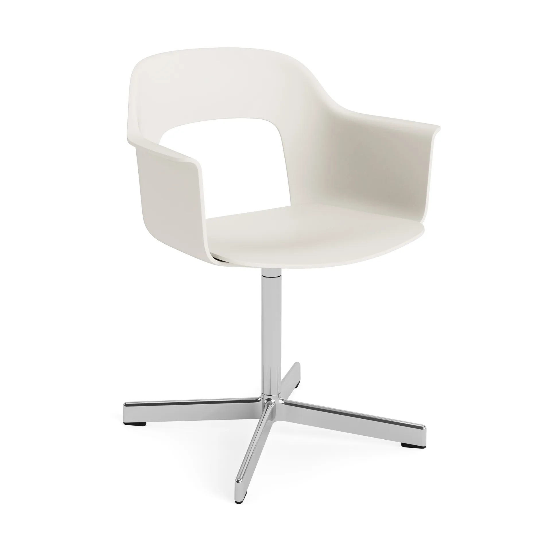 Fotel biurowy Layout Armchair 231, Cream white-polerowany aluminium 4 star swivel base HAY