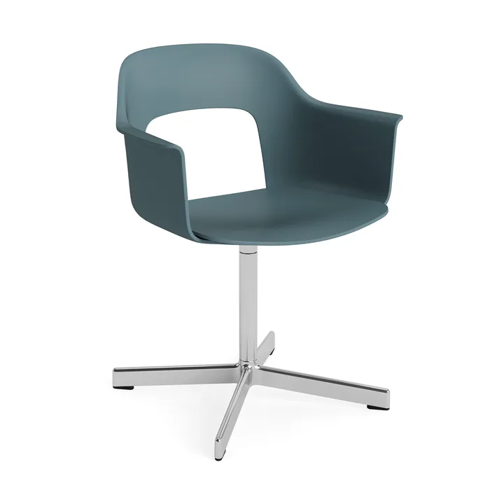 Fotel biurowy Layout Armchair 231 - Ocean-ppolerowany aluminium 4 star swivel base - HAY