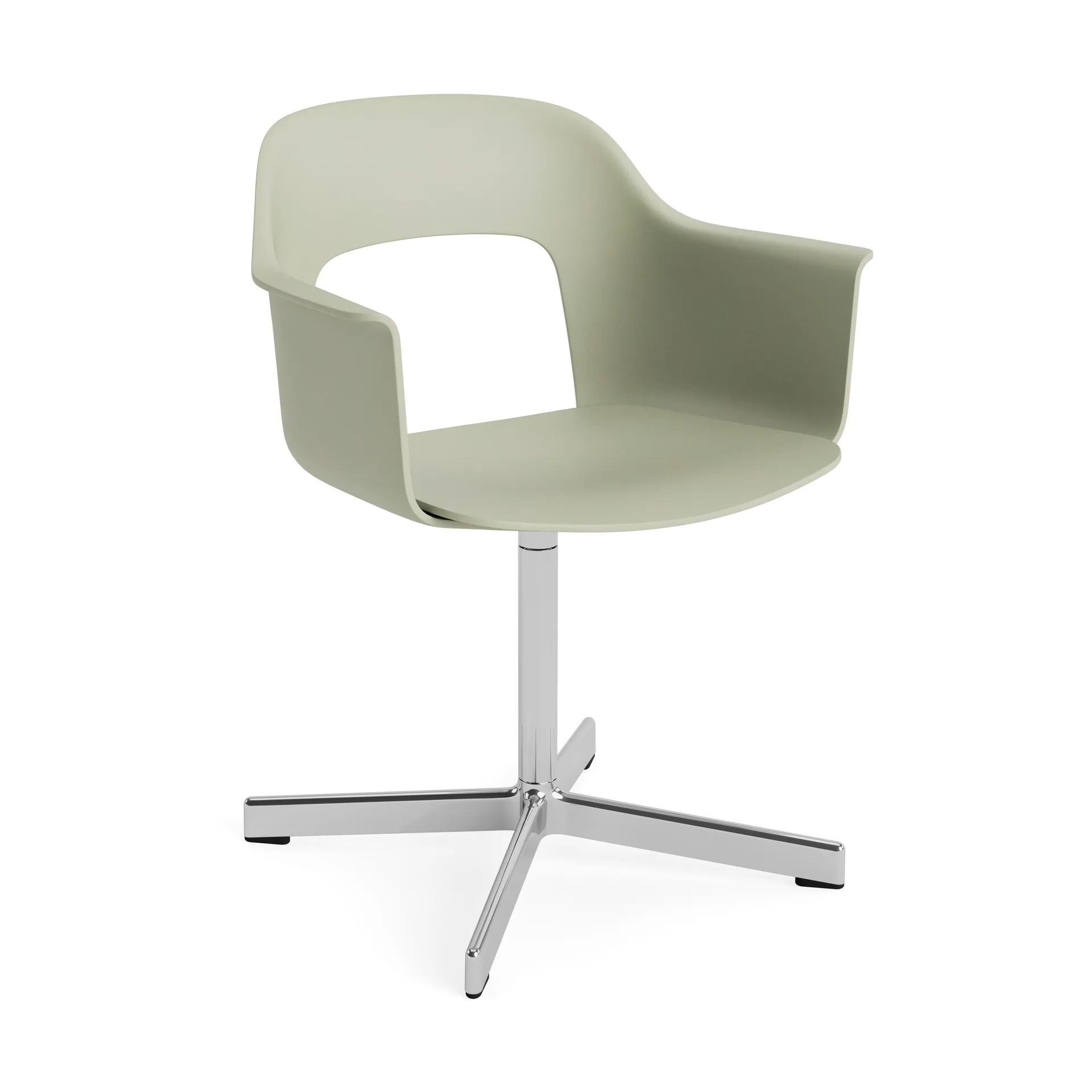 Fotel biurowy Layout Armchair 231, Pastel green-polerowany aluminium 4 star swivel base HAY
