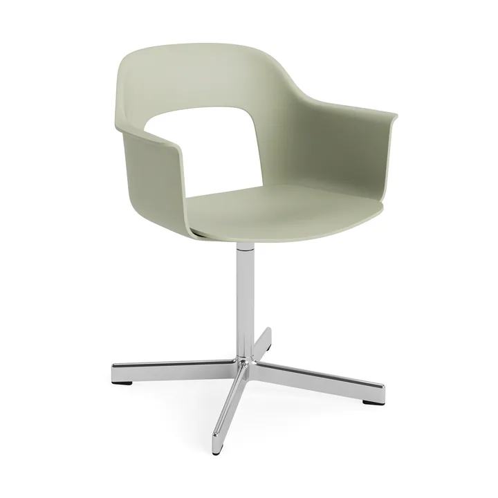 Fotel biurowy Layout Armchair 231 - Pastel green-polerowany aluminium 4 star swivel base - HAY