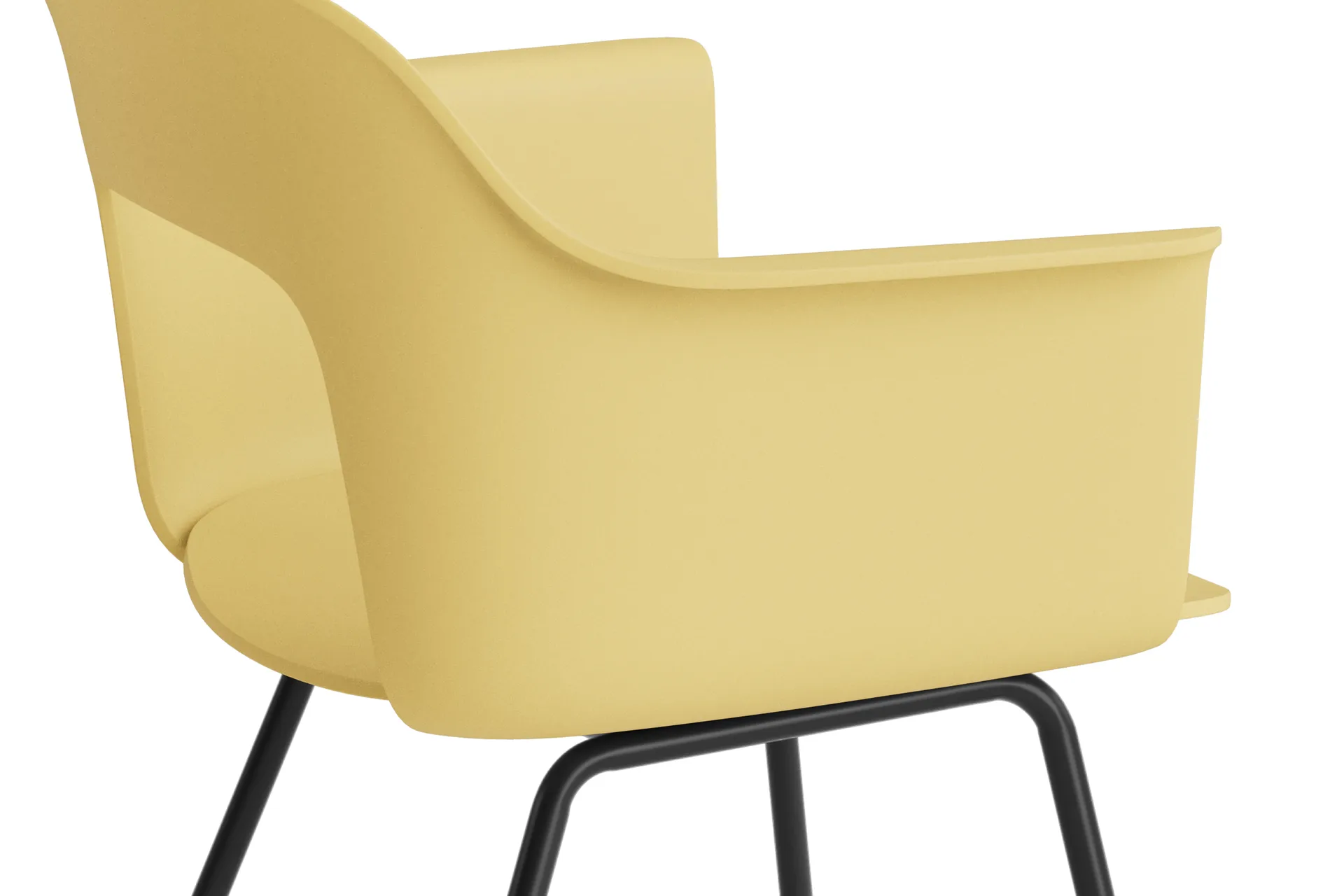 Fotel Layout Armchair 211 z podłokietnikami, Biscotti-czarny lakierowany stal HAY