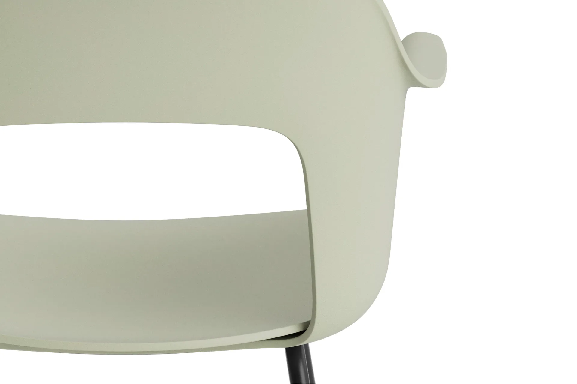 Fotel Layout Armchair 211 z podłokietnikami, Pastel green-czarny lakierowany stal HAY