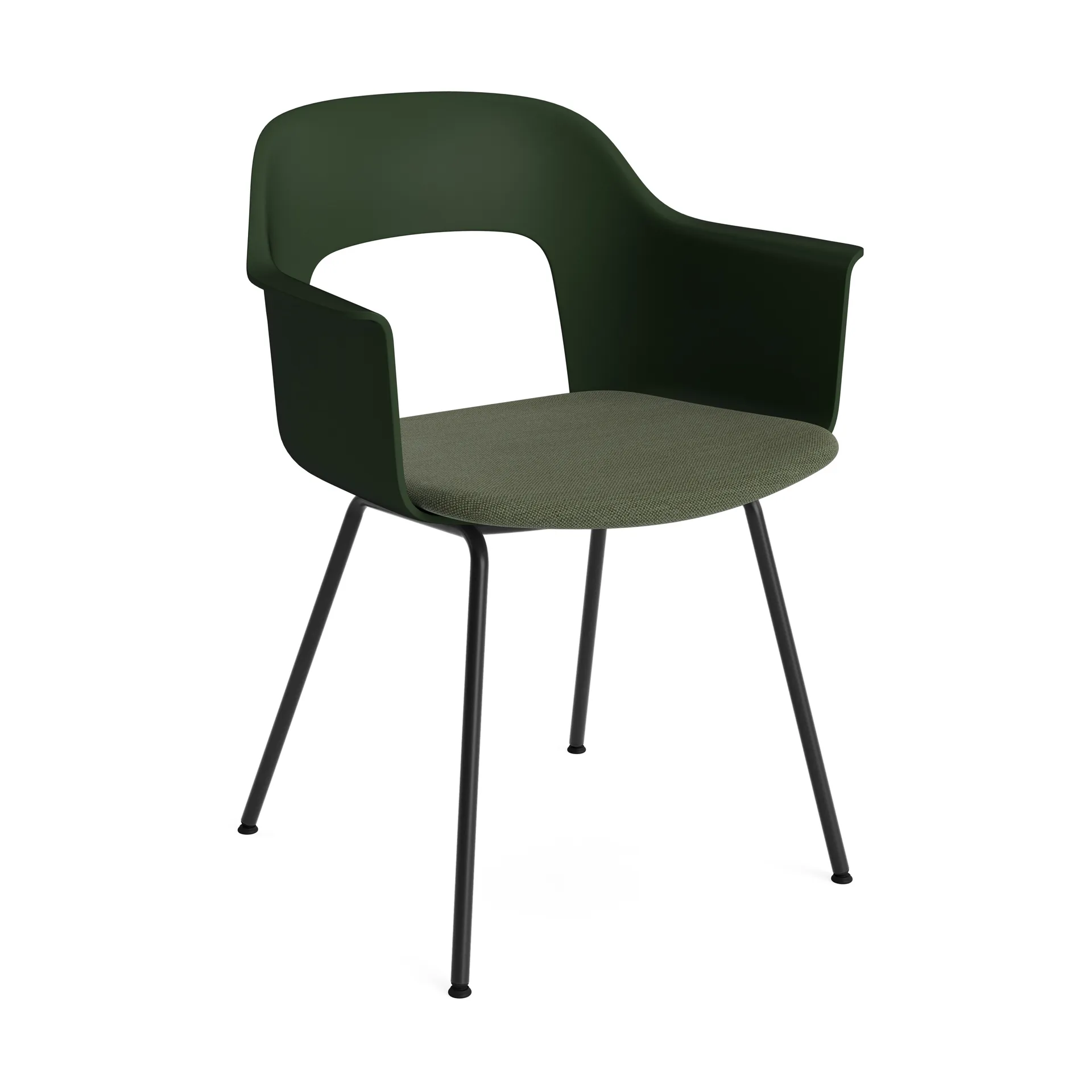 Fotel Layout Armchair 213 z podłokietnikami, Mode 072-bottle green-czarny lakierowany stal HAY