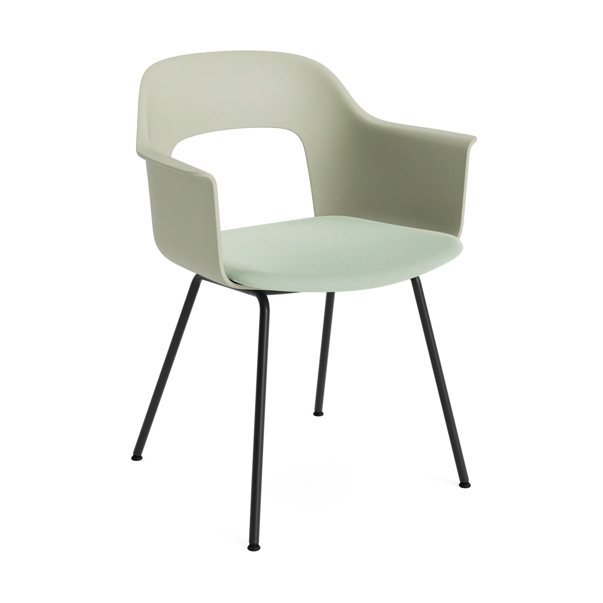 Fotel Layout Armchair 213 z podłokietnikami, Relate 921-pastel green-czarny lakierowany stal HAY