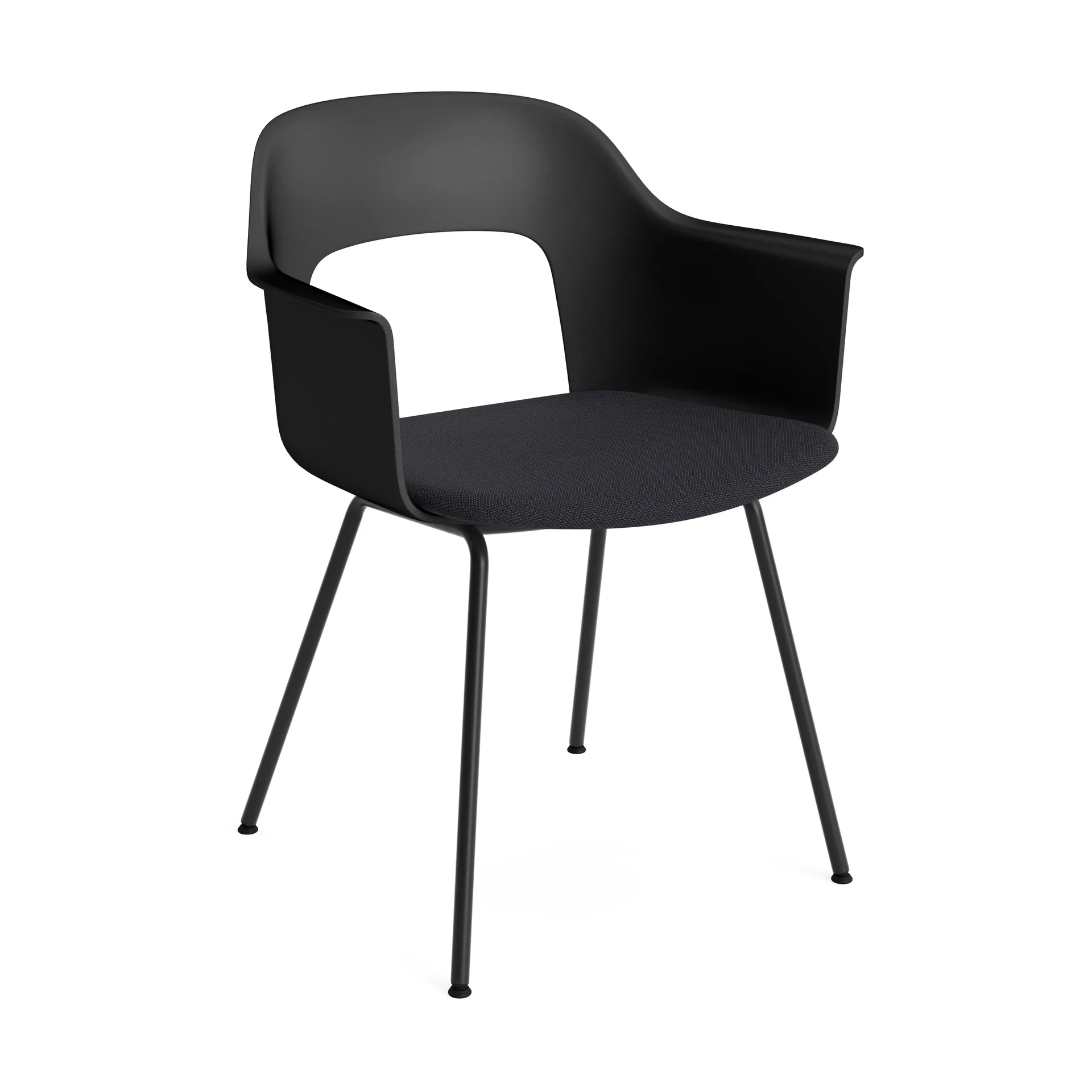 Fotel Layout Armchair 213 z podłokietnikami, Steelcut Trio 195-black-czarny lakierowany stal HAY