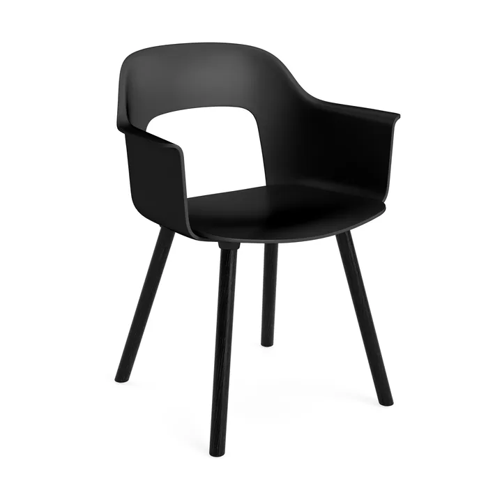 Fotel Layout Armchair 221 z podłokietnikami - Black-dąb lakierowany na czarno - HAY