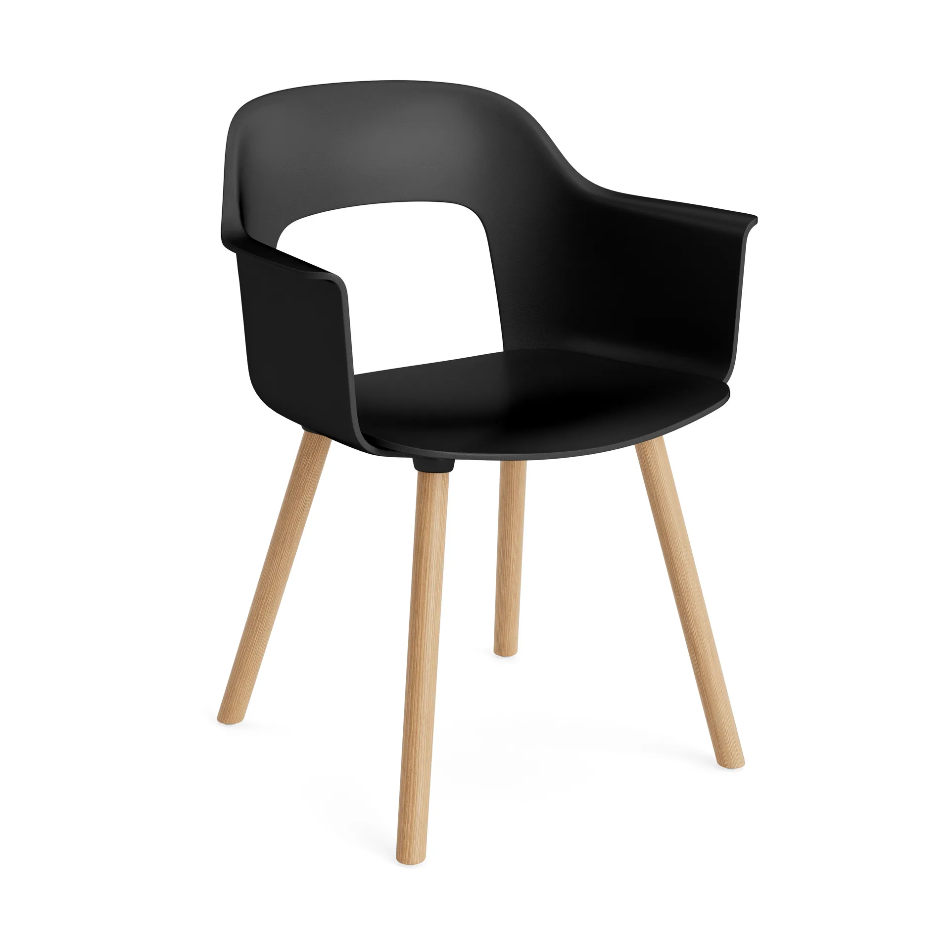 Fotel Layout Armchair 221 z podłokietnikami, Black-dąb lakierowany HAY
