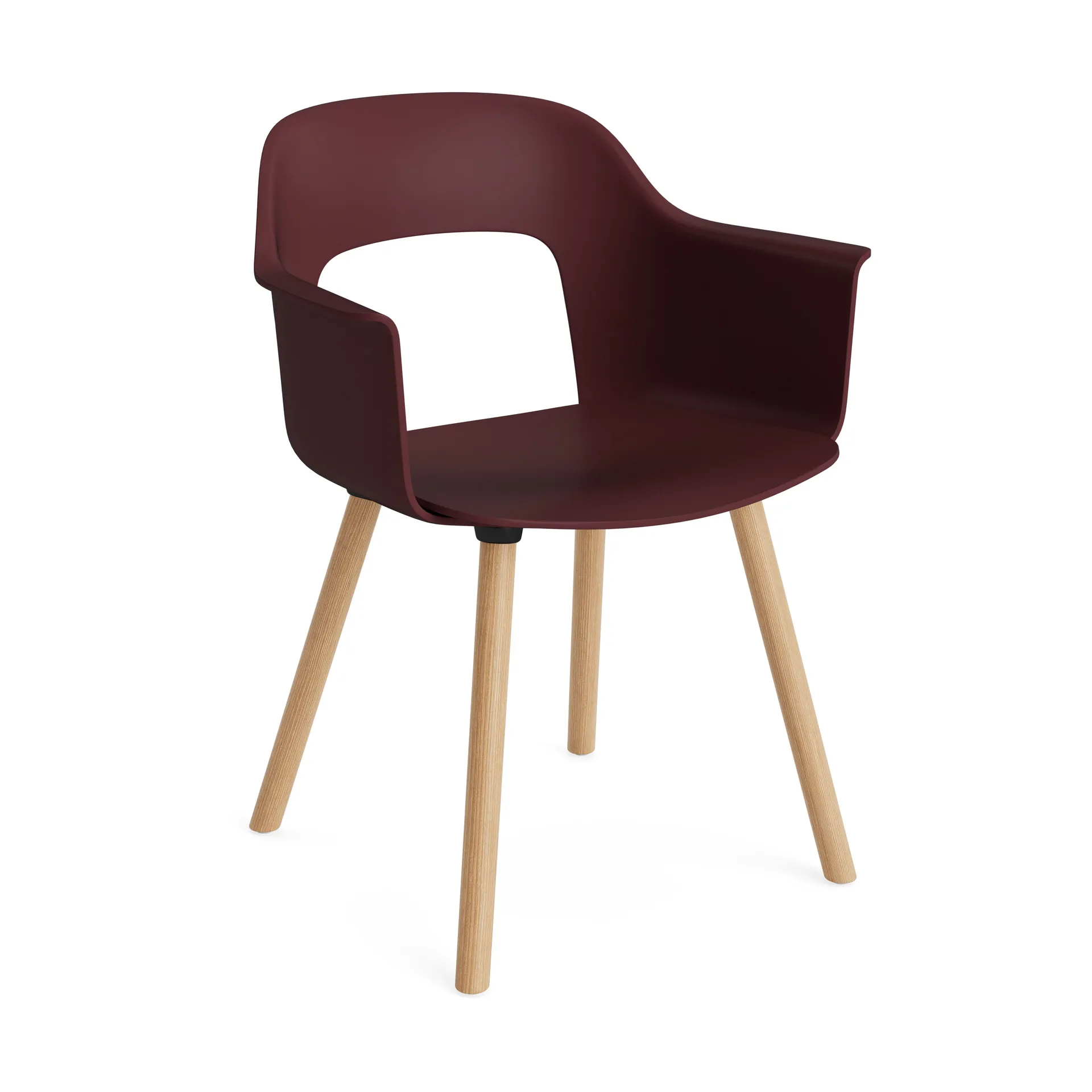 Fotel Layout Armchair 221 z podłokietnikami, Bordeaux-dąb lakierowany HAY