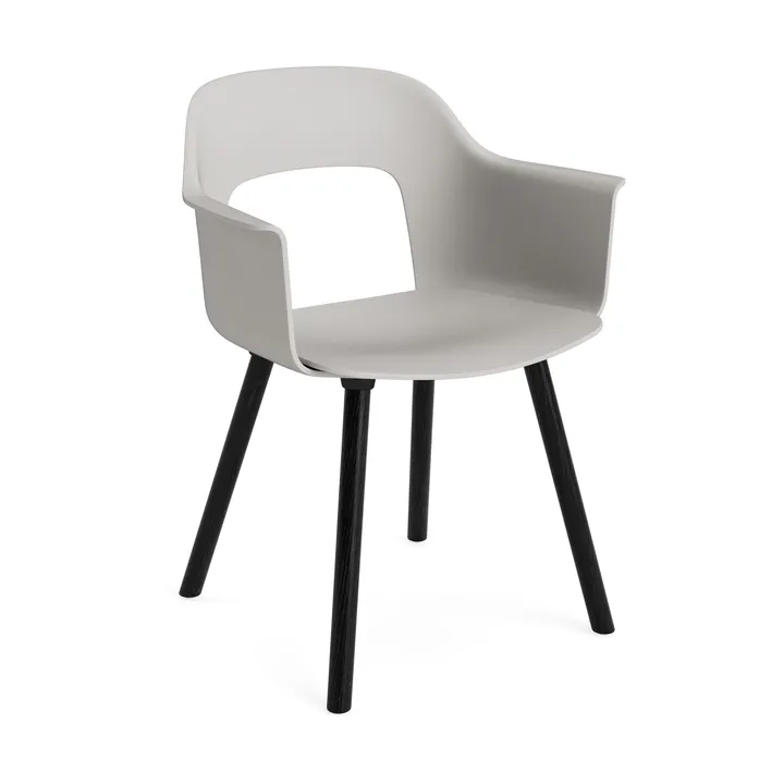 Fotel Layout Armchair 221 z podłokietnikami - Sky grey-dąb lakierowany na czarno - HAY