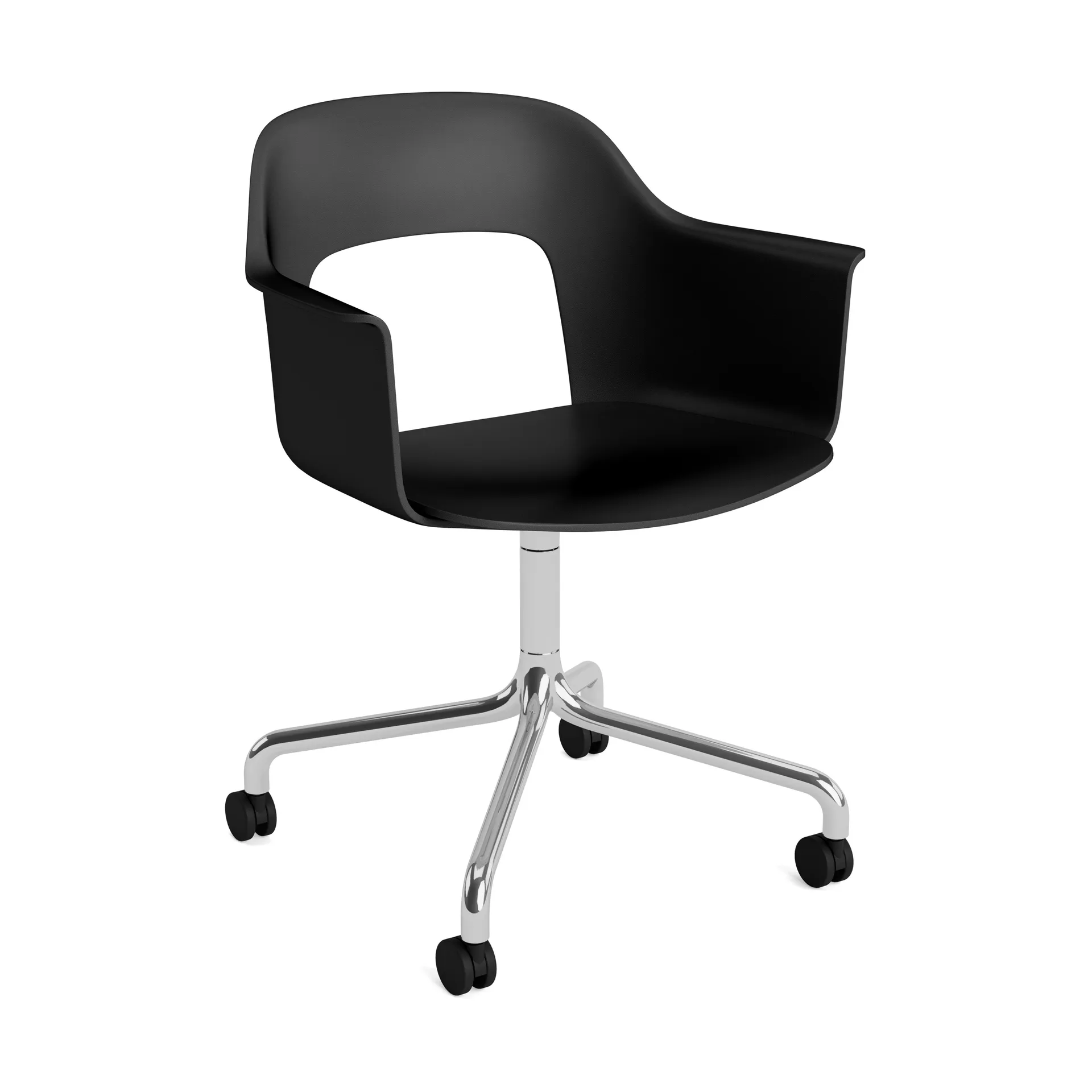 Fotel Layout Armchair 261, Black–polerowane aluminium HAY