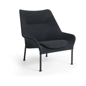 Fotel O2 Lounge Chair - Soft black-czarny lakierowany stal - HAY