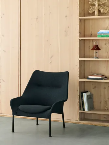 Fotel O2 Lounge Chair - Soft black-czarny lakierowany stal - HAY