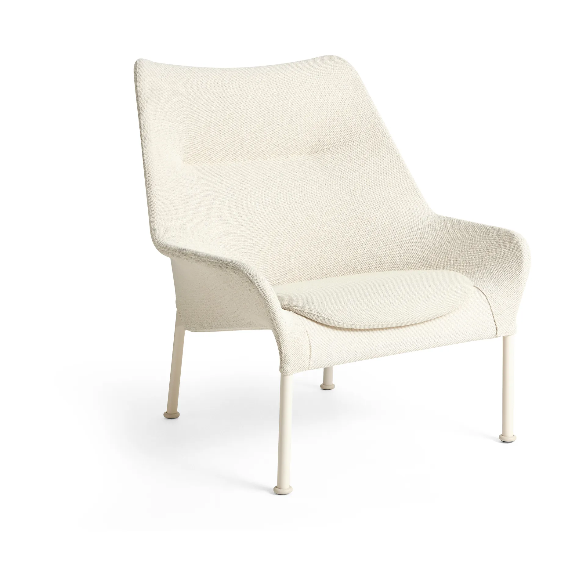 Fotel O2 Lounge Chair, Soft cream-lakierowana stal eggshell HAY