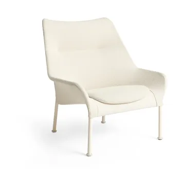 Fotel O2 Lounge Chair - Soft cream-lakierowana stal eggshell - HAY
