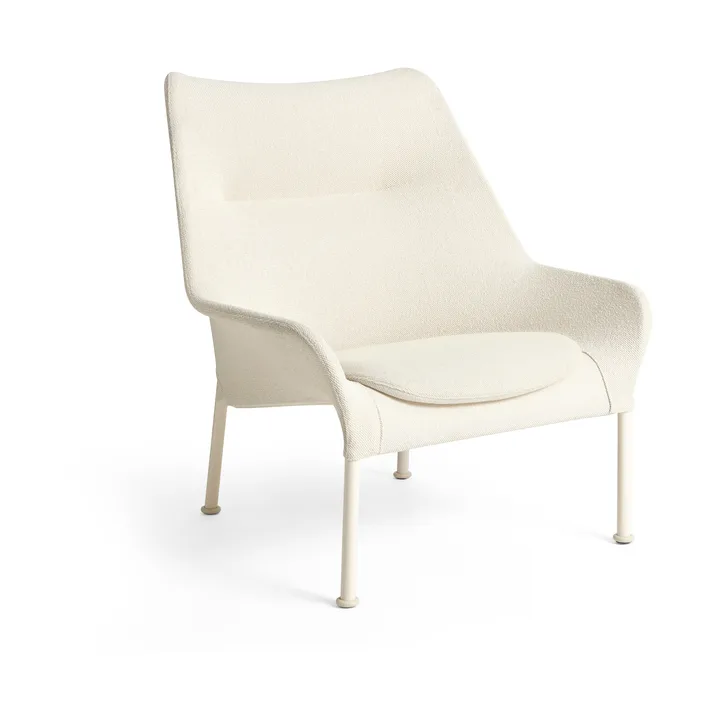 Fotel O2 Lounge Chair - Soft cream-lakierowana stal eggshell - HAY